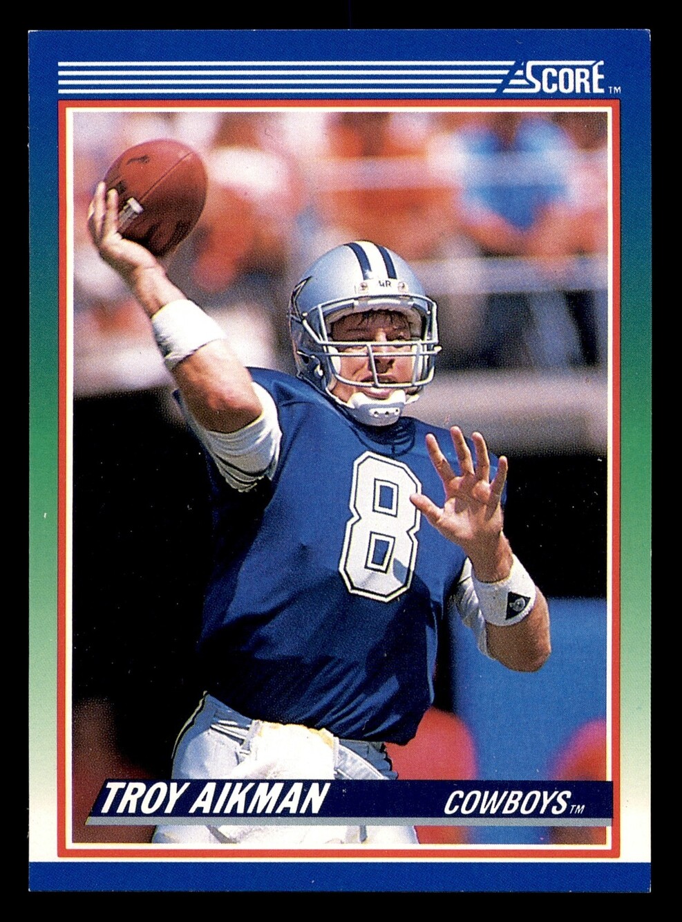 1990 Score #21 Troy Aikman Card Dallas Cowboys Football